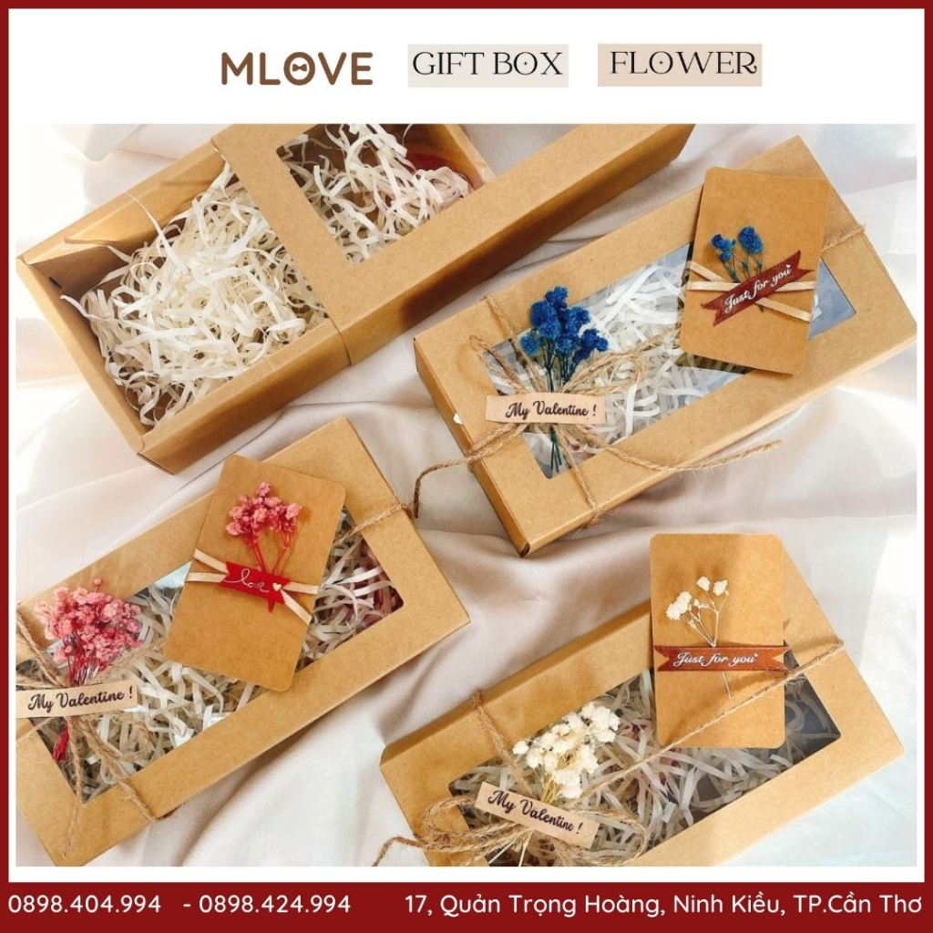 Hộp đựng quà tặng màu craft phong cách VINTAGE nhiều kích thước