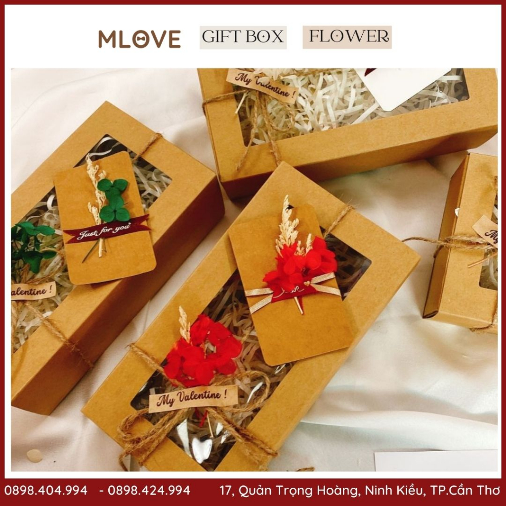 Hộp đựng quà tặng màu craft phong cách VINTAGE nhiều kích thước