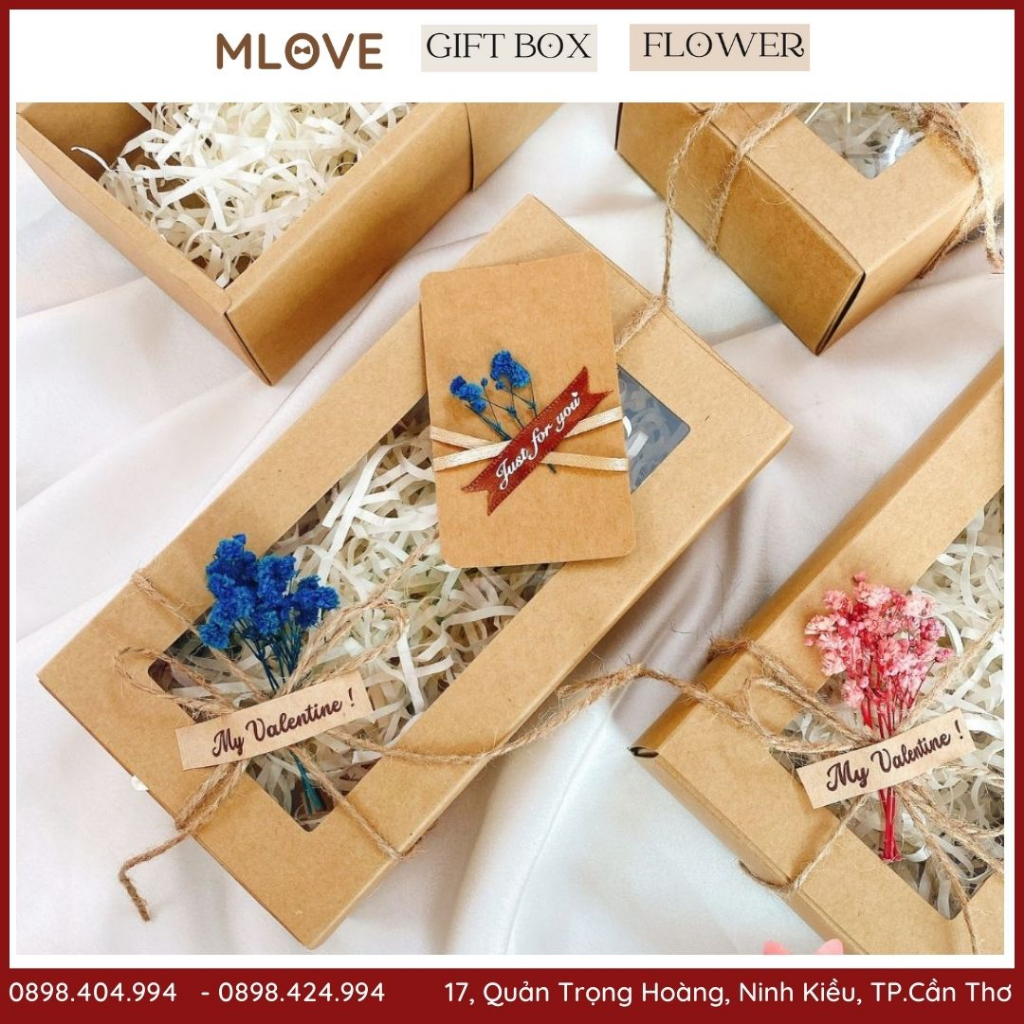 Hộp đựng quà tặng màu craft phong cách VINTAGE nhiều kích thước