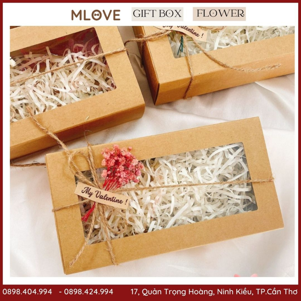 Hộp đựng quà tặng màu craft phong cách VINTAGE nhiều kích thước