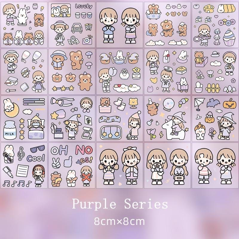 Sticker cute trang trí dán tập vở, bình nước, bút nước AB01