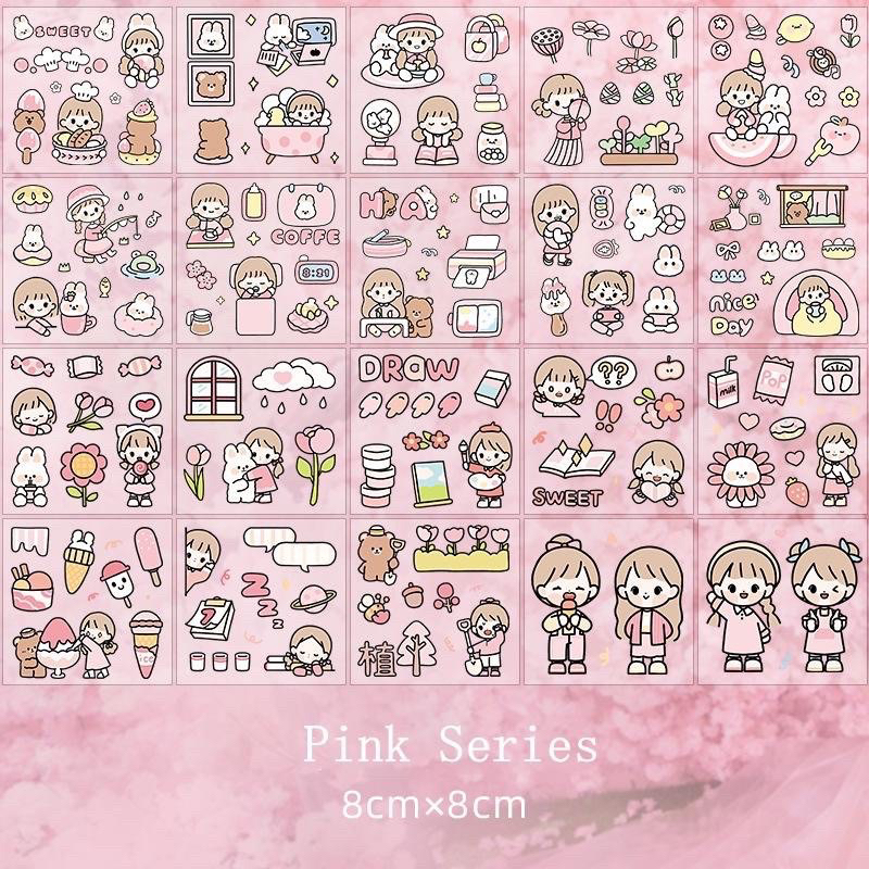 Sticker cute trang trí dán tập vở, bình nước, bút nước AB01