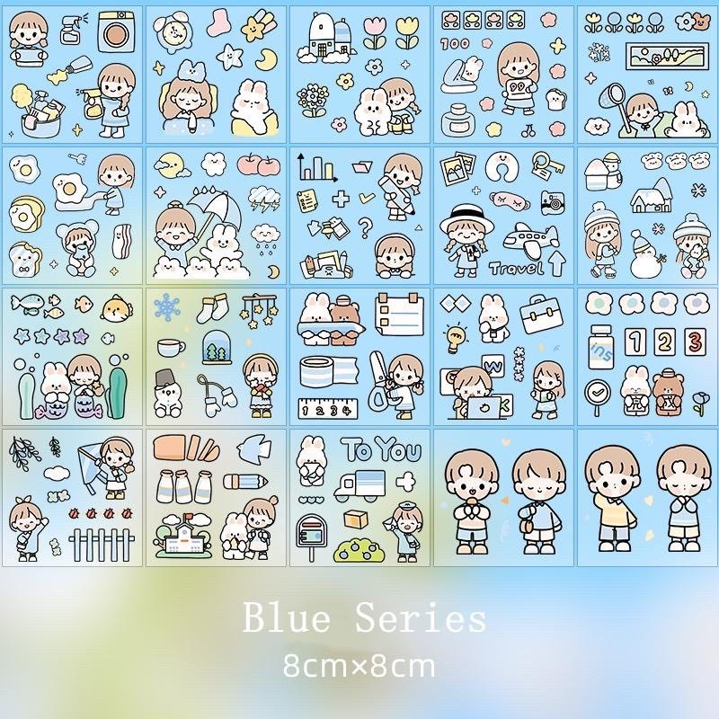 Sticker cute trang trí dán tập vở, bình nước, bút nước AB01