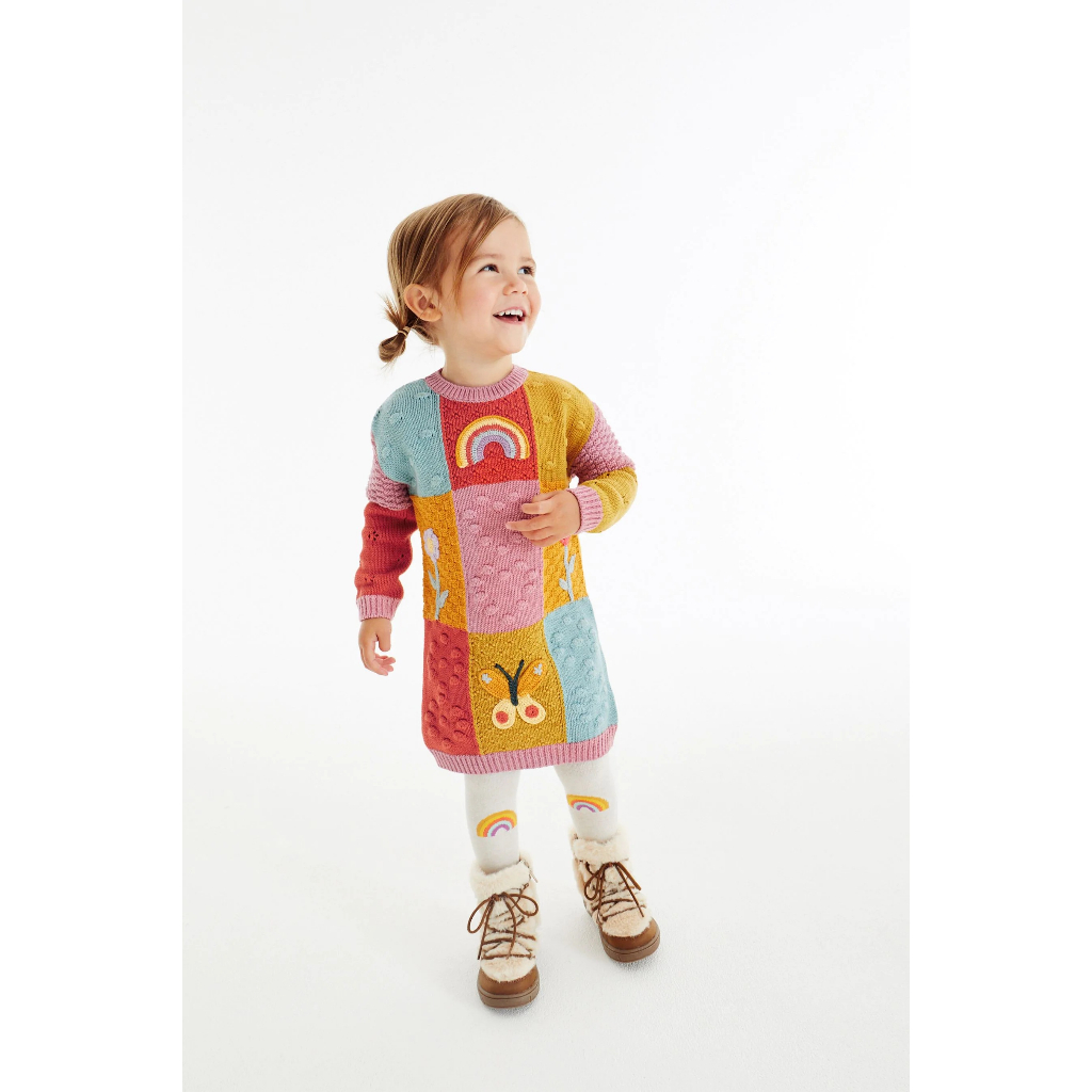 Sét đầm Nex.t kèm vớ len thêu móc cực đẹp size 2-3Y