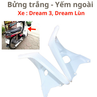 Cặp bửng trắng - yếm xe dream lùn / dream 3 - nhựa trắng cao cấp- loại đẹp