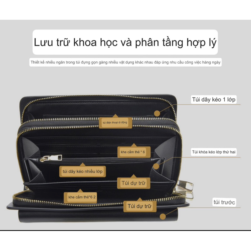 Clutch Cầm Tay Nam Da Bò Cao Cấp S0035 | Thương Hiệu SAN LEATHER