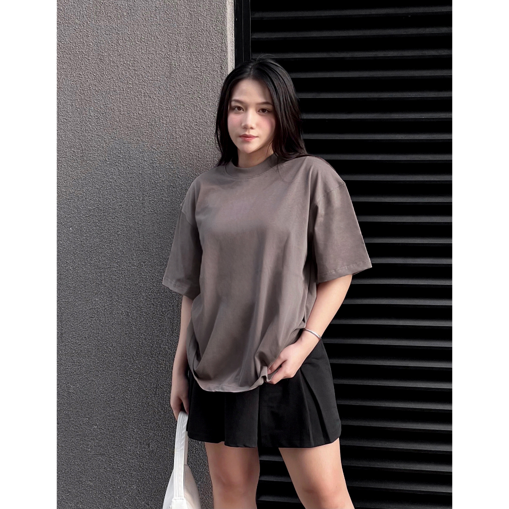 Áo thun boxy DEDARK Mocha nam/nữ Cotton 260gsm