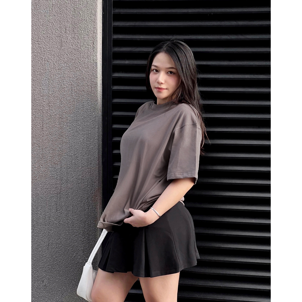 Áo thun boxy DEDARK Mocha nam/nữ Cotton 260gsm