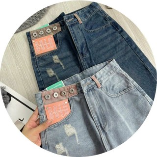 Quần baggy rách gối lưng nút may mạc
