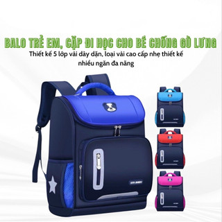 Balo chống gù lưng, cặp sách chống nước, balo học sinh tiểu học, cặp học sinh cấp 1 siêu nhẹ