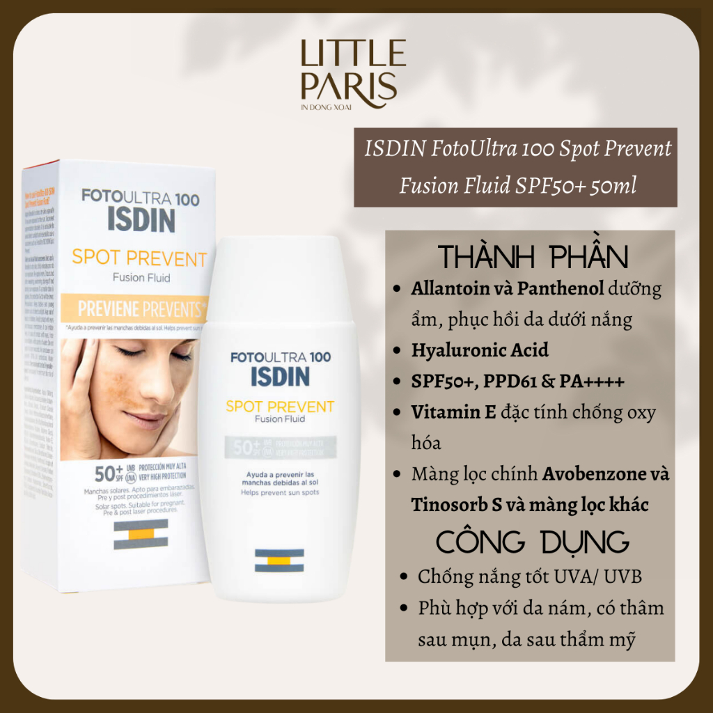 Kem Chống Nắng ISDIN FotoUltra 100 Spot Prevent Fusion Fluid SPF 50 PA+++