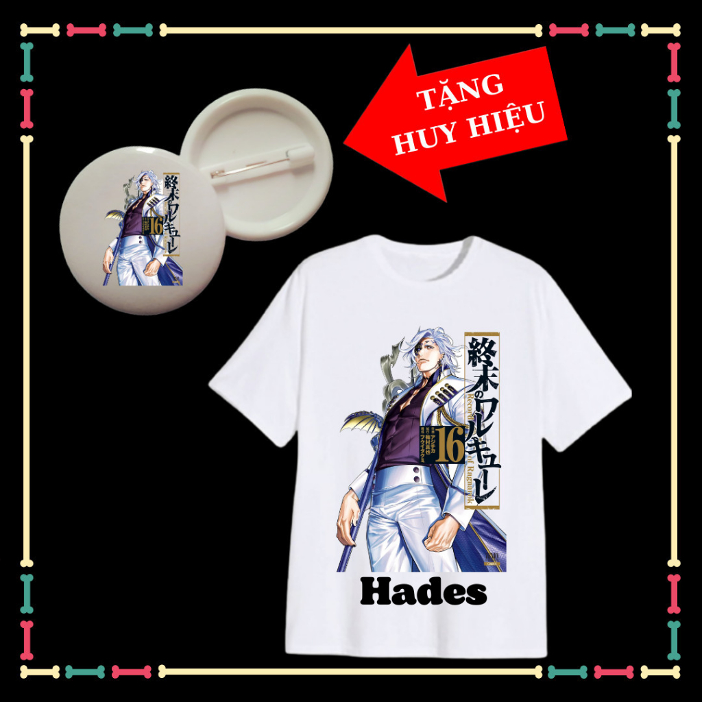 Áo thun trẻ em, nam nữ in hình Hades, Hajun, Kojiro Sasaki, Đức Phật BUDDHA... Record of Ragnarok, vải mềm mịn, co giãn