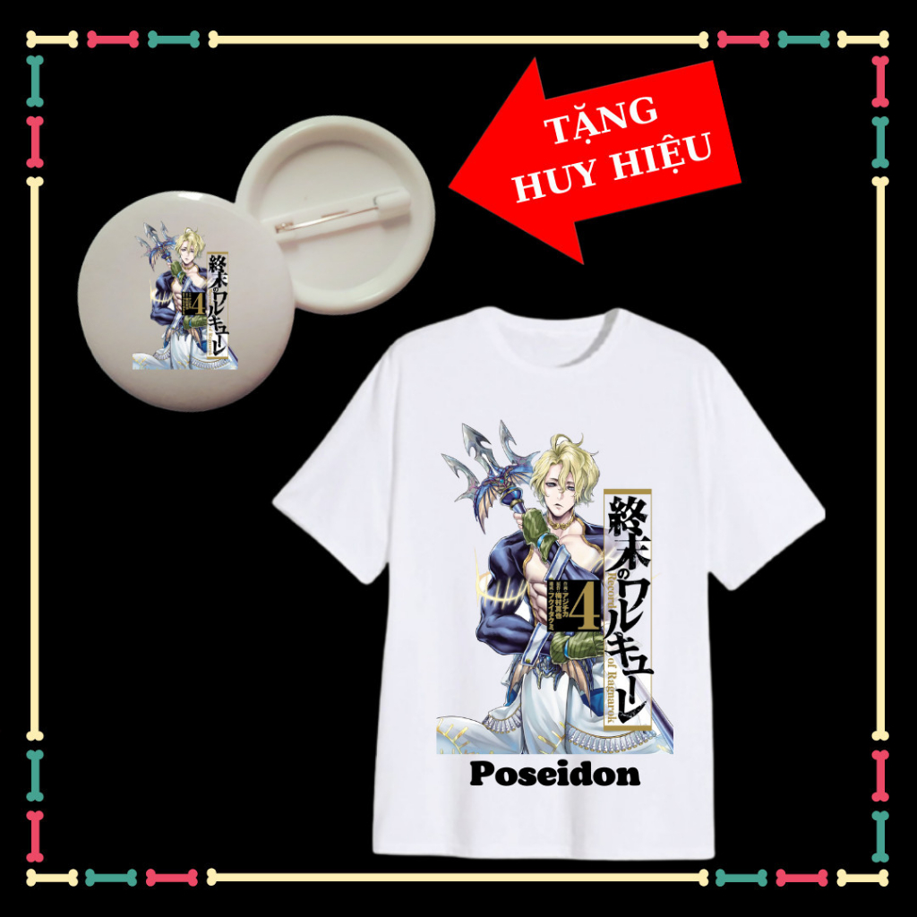 Áo thun trẻ em, nam nữ in hình Hades, Hajun, Kojiro Sasaki, Đức Phật BUDDHA... Record of Ragnarok, vải mềm mịn, co giãn