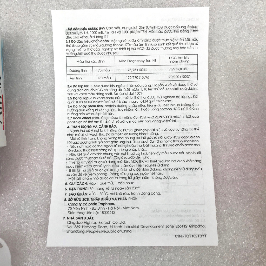 Que thử thai Allisa - Traphaco, giúp phát hiện thai kỳ sớm với độ chính xác cao