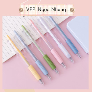Bút gel mực đen 🖊🖊 thiết kế basic dạng bấm màu pastel