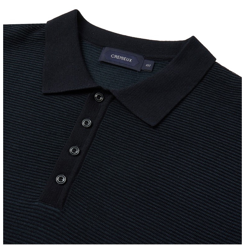Áo polo len dệt kim cộc tay Cremieux 2107 xuất hàn xịn