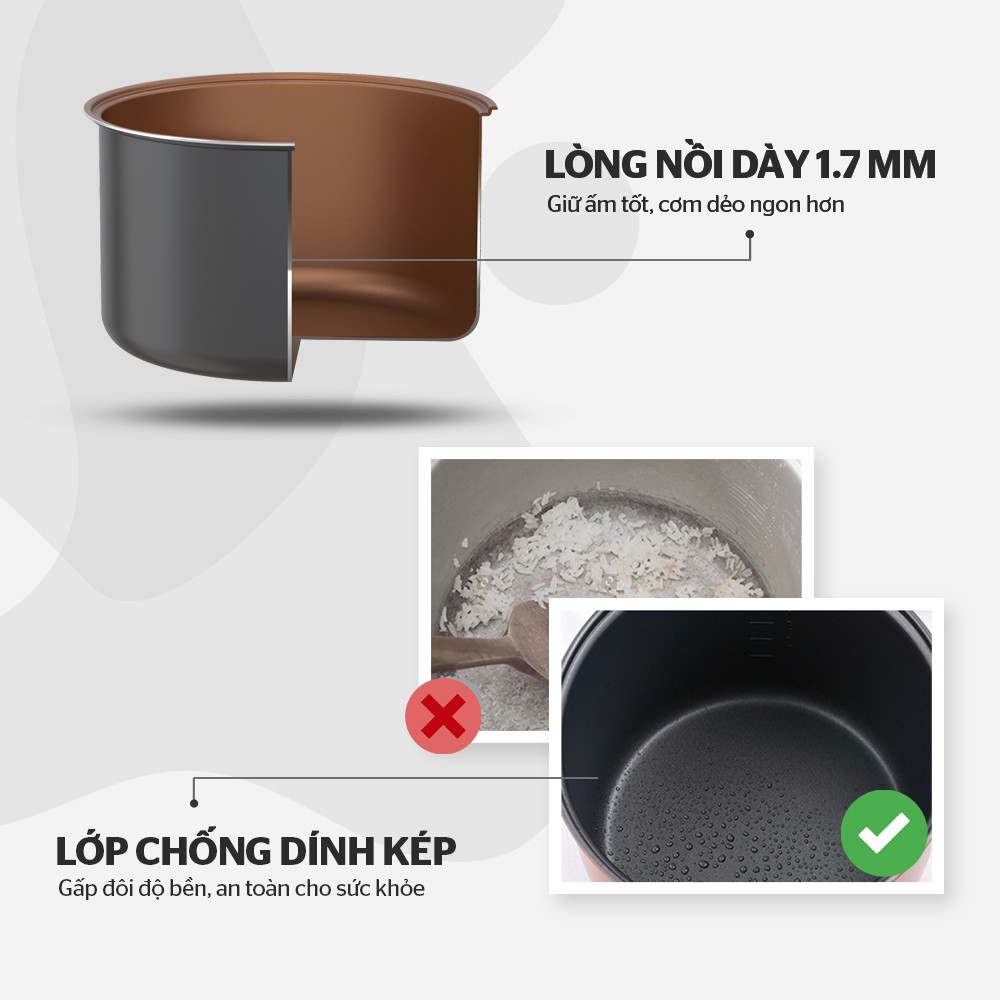 Nồi cơm điện 3L SUNHOUSE SHD8309 - Bảo hành chính hãng 12 tháng