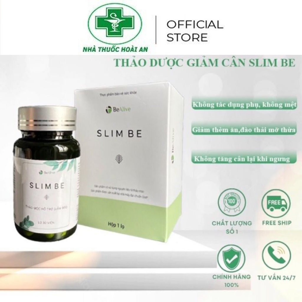 Giảm Cân Slim Be Của BEALIVE Hộp 30 Viên Chính Hãng Giúp Giảm Cân An Toàn