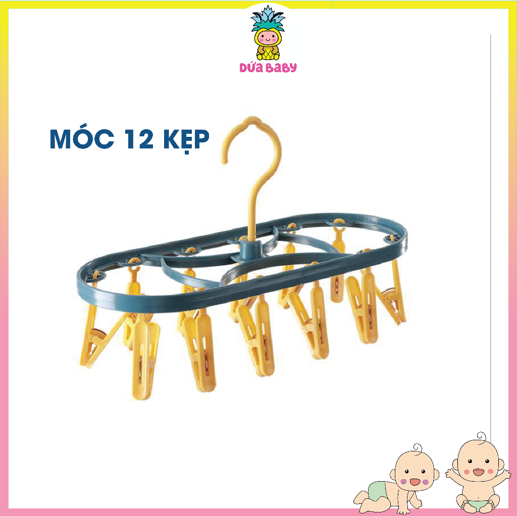 Móc Chùm 12 và 24 Kẹp Phơi Quần Áo, Đồ Sơ Sinh Cho Mẹ Và Bé