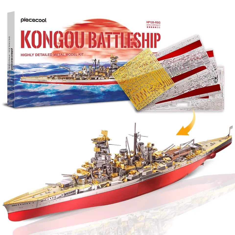 Mô Hình Kim Loại Lắp Ráp 3D Piececool Thiết Giáp Hạm Kongou Battleship [chưa ráp]