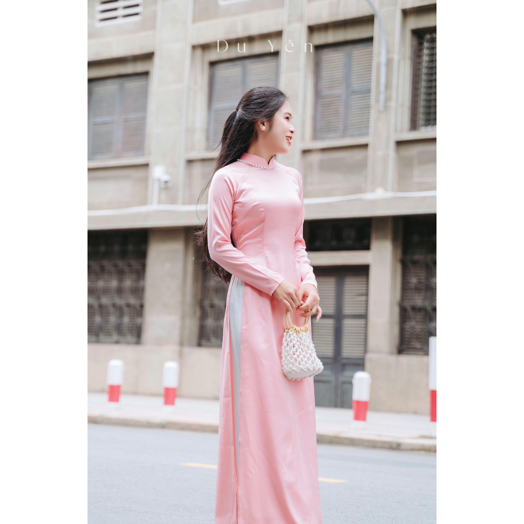 Áo Dài Truyền Thống Lụa Ngọc Trai , Áo Dài Nhã Hồng