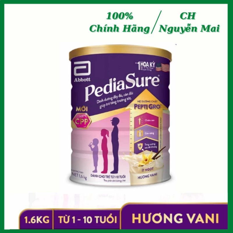 Sữa Bột PediaSure B/A 1.6kg Hương Vani ít Ngọt - Mẫu Mới