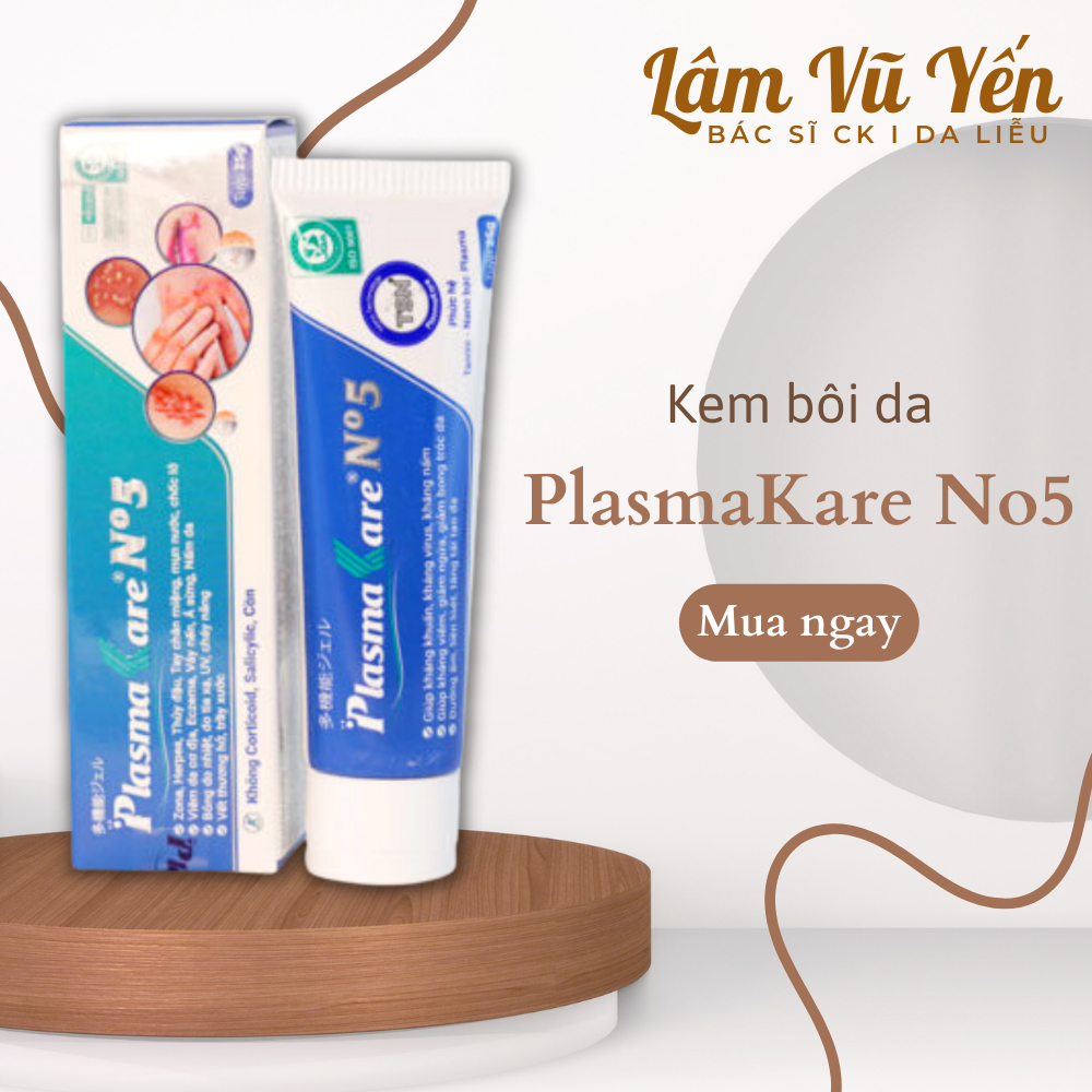 Kem Bôi Da Nano Bạc PlasmaKare No5 Giảm Ngứa, Hỗ Trợ Kháng Khuẩn Da, Giảm Bong Tróc, Mau Lành Da dành cho da chàm, ngứa