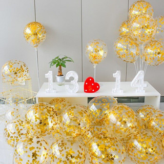 Set 10 Bóng Bay Trong Suốt Sequin 30Cm Trang Trí Tiệc Cưới Sinh Nhật Lớp Học Background Chụp Ảnh Tết