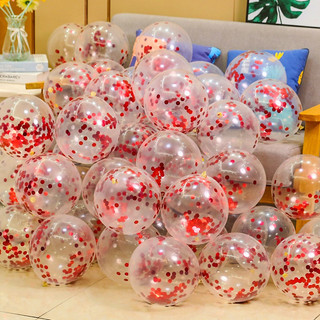 Set 10 Bóng Bay Trong Suốt Sequin 30Cm Trang Trí Tiệc Cưới Sinh Nhật Lớp Học Background Chụp Ảnh Tết