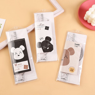 Bộ thước kẻ 4 món cho học sinh có kèm túi zip đựng thước