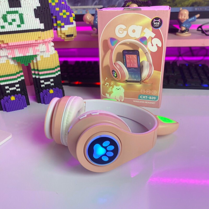 Tai Nghe Nhạc Bluetooth CATEAR VZV-23M,VZV-28M TAI MÈO Chụp Tai Headphone Không Dây Úp Tai Di Dộng