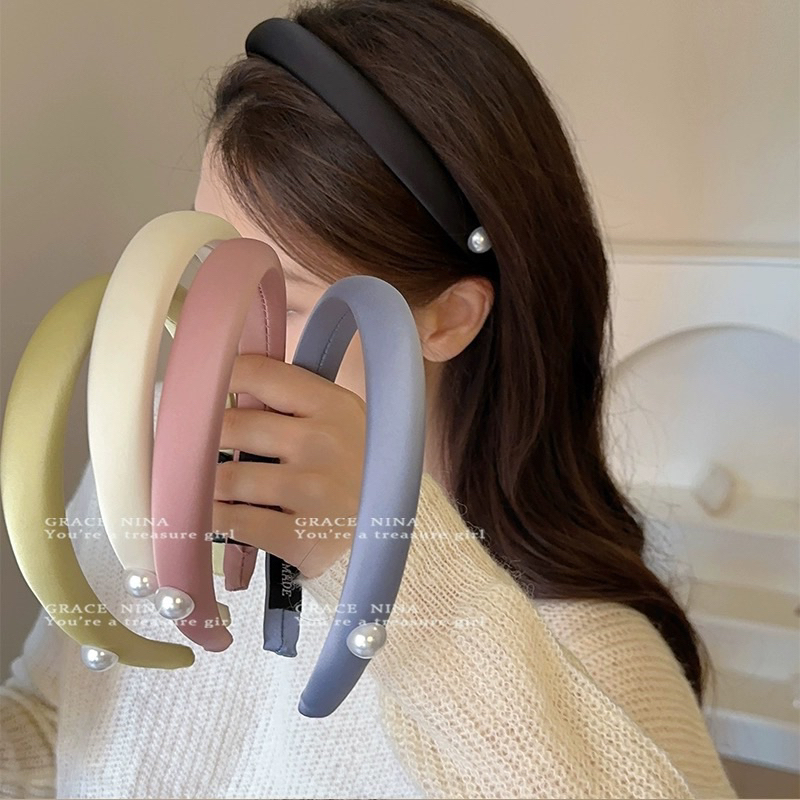 Bờm tóc nữ nhiều màu đính hạt tròn điểm nhấn dễ thương B23