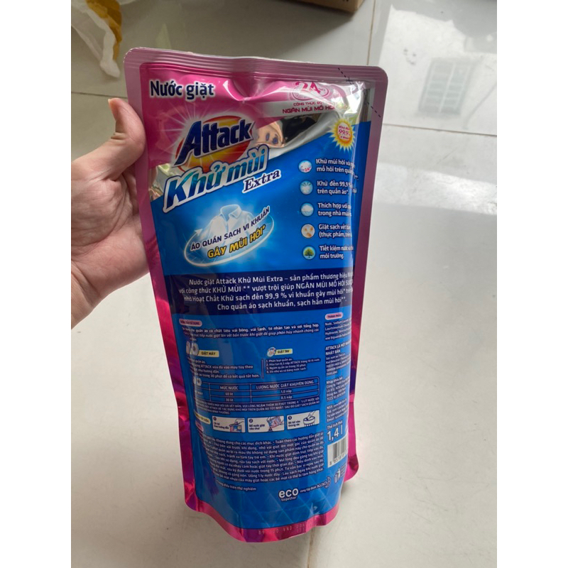 Nước Giặt Attack Khử Mùi Extra - Hương Anh Đào chai 2,4kg