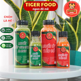 Combo 2 chai muối ớt xanh - muối ớt đỏ tiger food muối ớt nhà làm siêu phẩm chấm hải sản hay nướng siêu ngon