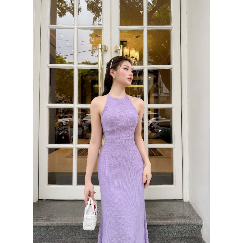 Đầm yếm dài, hàng thiết kế vải thun gân cao cấp, form chuẩn đẹp