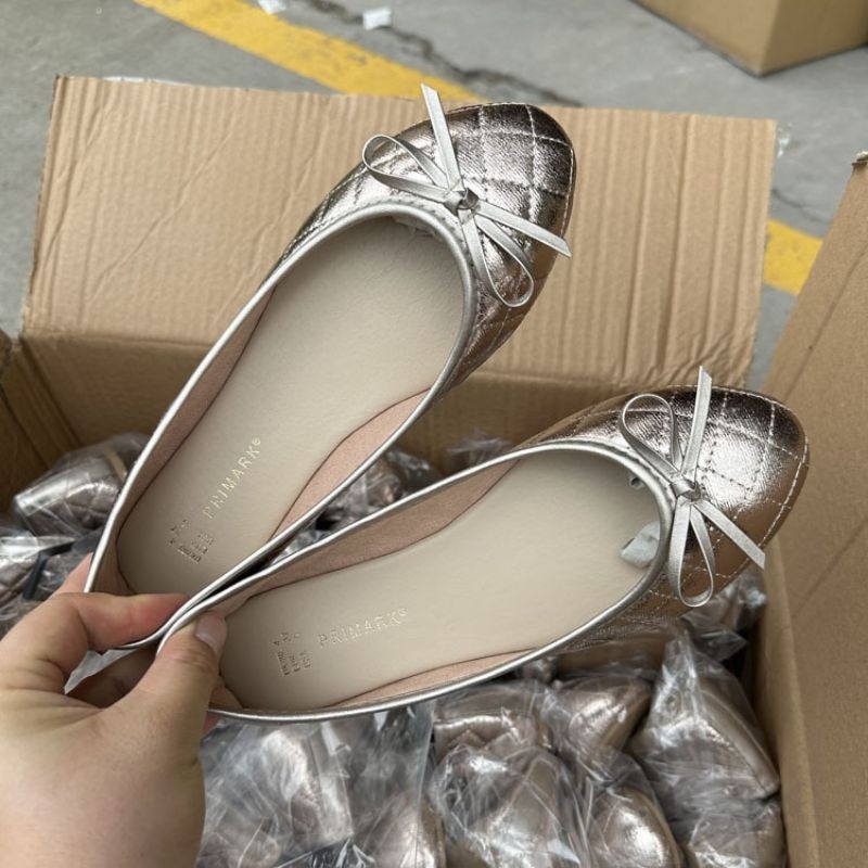 Giày Bệt Nữ Xuất Dư TBOE, Giày Búp Bê Da Mềm Êm Chân.