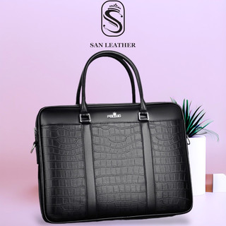 Cặp Da FSD 0400 Cao Cấp.Túi Da Công Sở Vân Cá Sấu(San Leather)