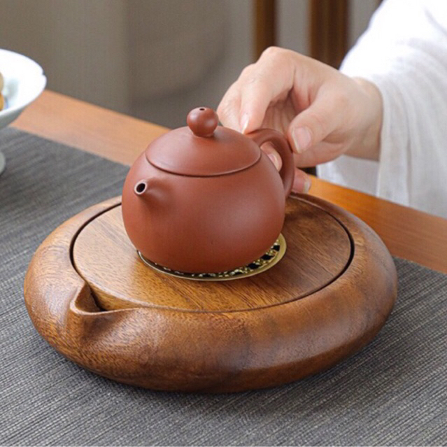 Khay Trà Gỗ Dáng Tròn