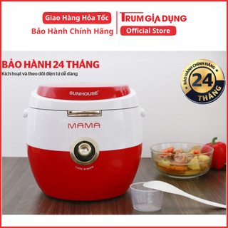 Nồi cơm điện Sunhouse Mama 1.8 lít SHD 8661, nồi cơm Sunhouse đỏ trắng, chống dính, nấu cơm ngon và mềm.