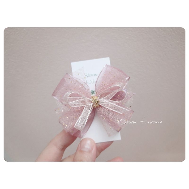 Kẹp handmade hồng tím pastel cho công chúa - Storm Hairbow