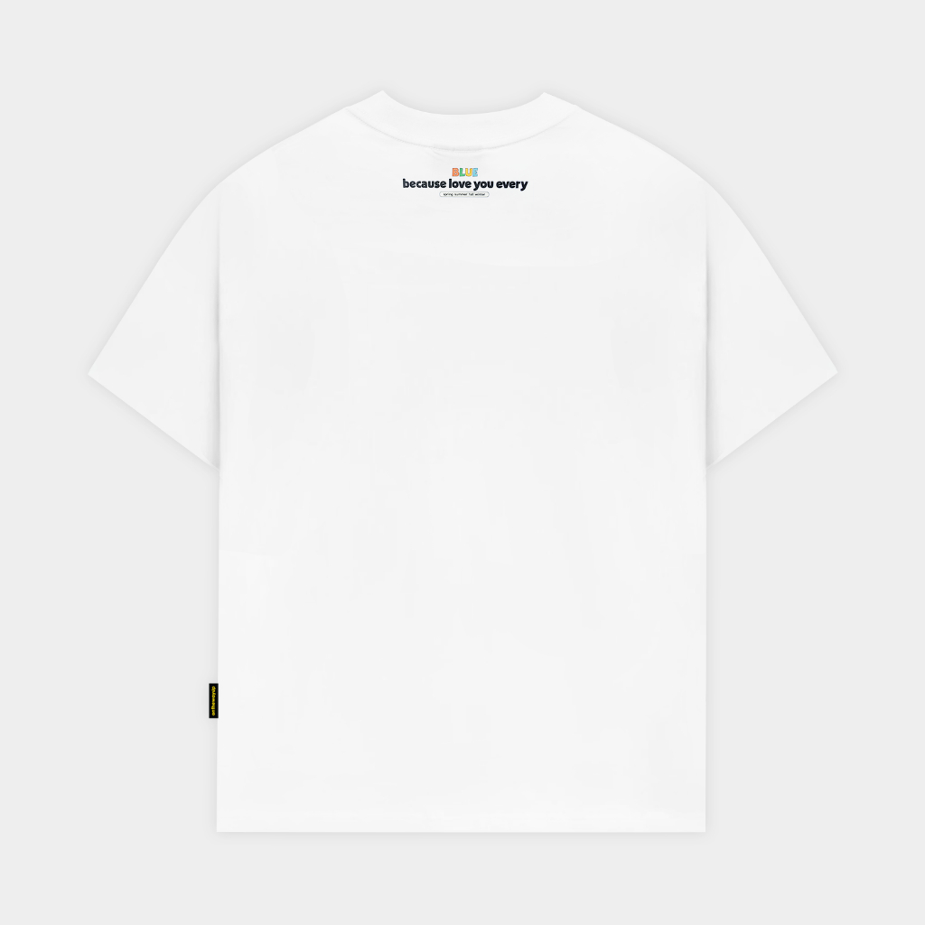 Áo Thun Nam Nữ The Blue ONTHEWAYUP 100% Premium Cotton - Áo phông local brand form rộng cổ tròn / Màu Trắng