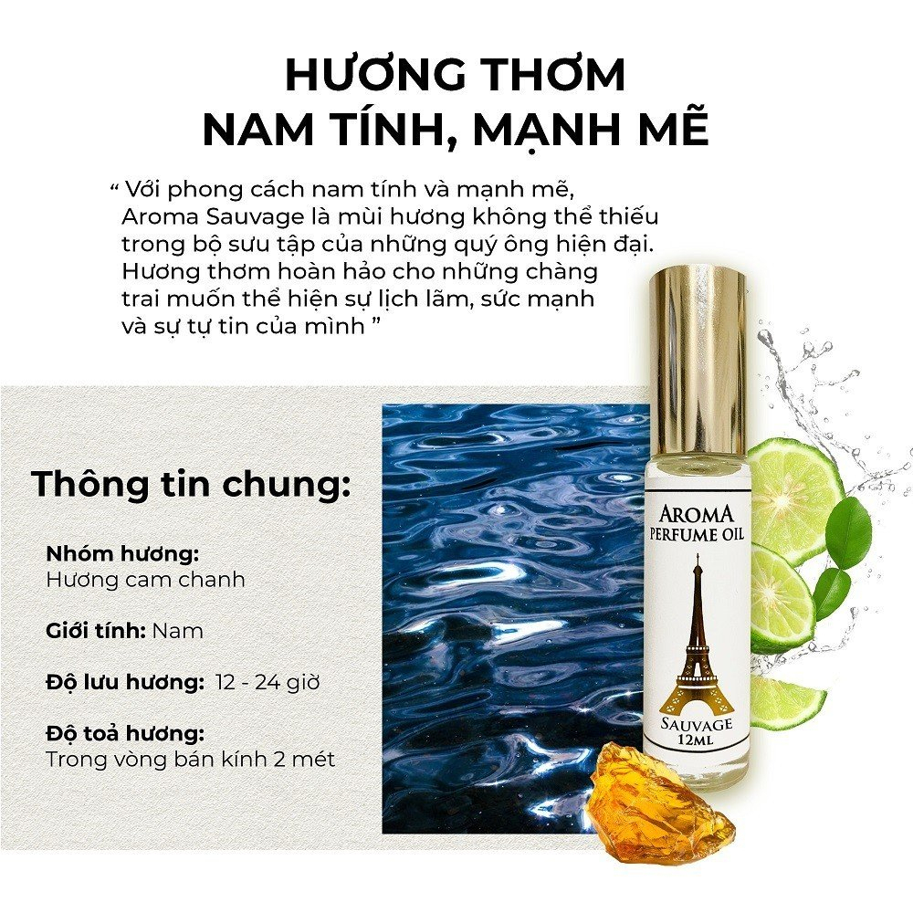 Nước Hoa Pháp AromaDior Sauvage Nam Tính, Lịch Lãm