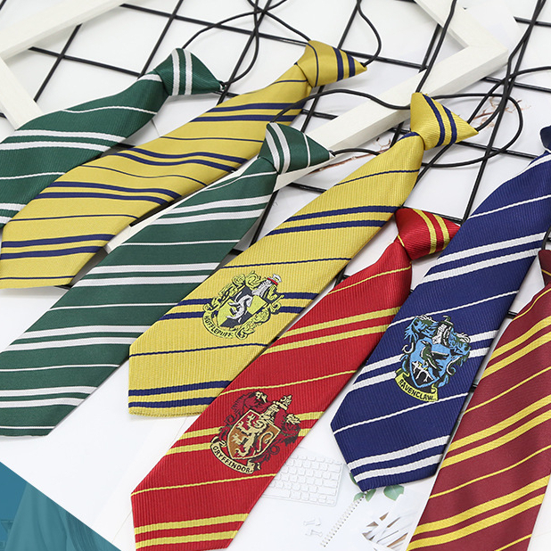 Cà Vạt có huy hiệu phim phù thủy Harry Potter Cavat Họa Tiết Kẻ Sọc Hóa Trang cosplay Harry Potter Cho Nam nữ