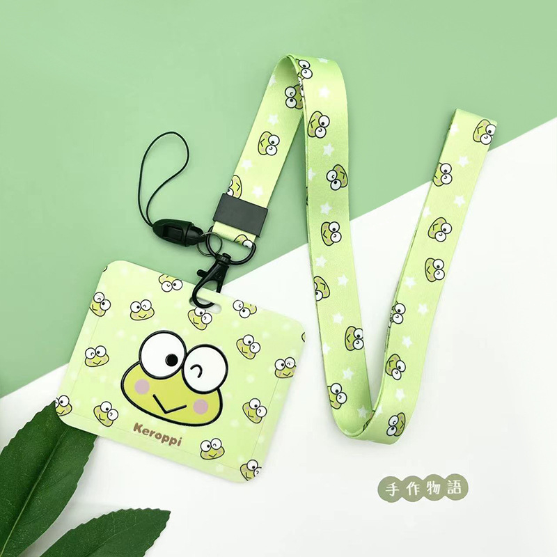 Dây đeo thẻ ngang dành cho học sinh, sinh viên, nhân viên họa tiết Chú Ếch Keroppy dễ thương