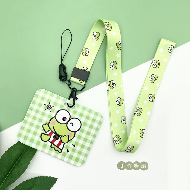 Dây đeo thẻ ngang dành cho học sinh, sinh viên, nhân viên họa tiết Chú Ếch Keroppy dễ thương