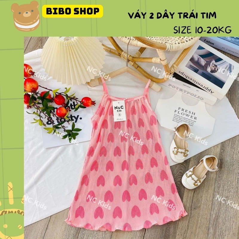 Váy 2 dây cho bé gái sz 8-22kg mặc đi biển