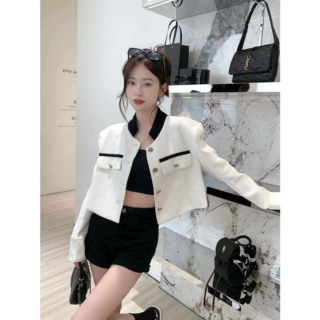 Áo khoác dạ dáng lửng, áo khoác croptop tay sơ mi tháo rời được from_girls - AK12
