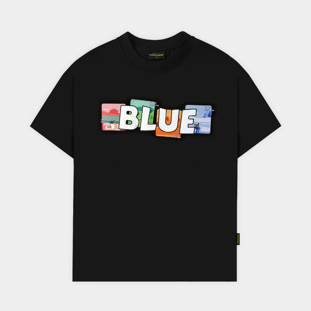 Áo Thun ONTHEWAYUP Local Brand Nam Nữ The Blue  100% Premium Cotton/ Màu Đen