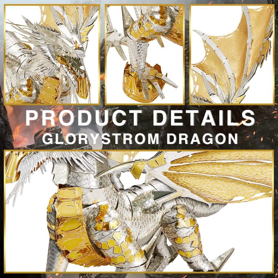 Mô Hình Kim Loại 3D Lắp Ráp Piececool Glorystrom Dragon HP273-GS