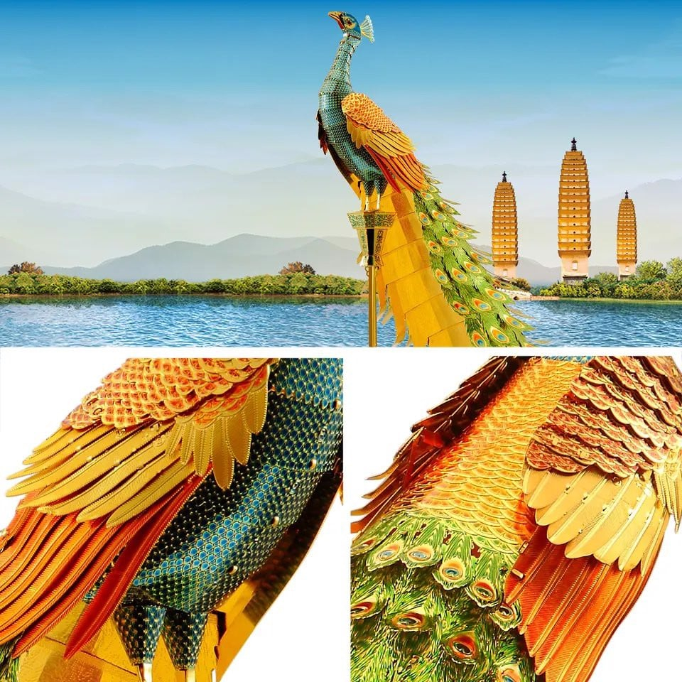 Mô Hình Kim Loại Lắp Ráp 3D Piececool Con Công Peacock [chưa ráp]